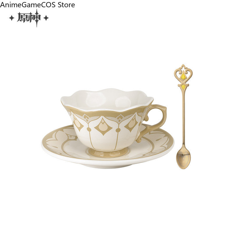 Coffee Tea Cup - アニメ本物の公式原神インパクトサンドローンアフタヌーンティーカップソーサーセットコスプレ小道具コーヒーミルクセラミックカップ誕生日ギフト