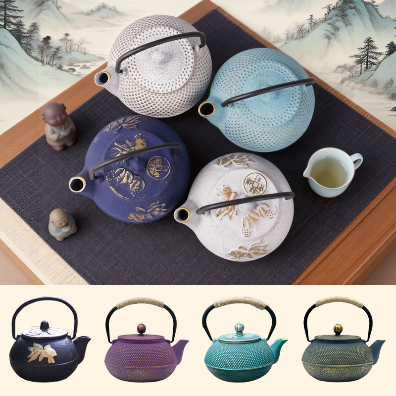 Cast Iron Teapot - ヴィンテージ鋳鉄ティーポットキッチン茶器日本茶ケトル沸騰水用中国ティーポット茶道アクセサリー