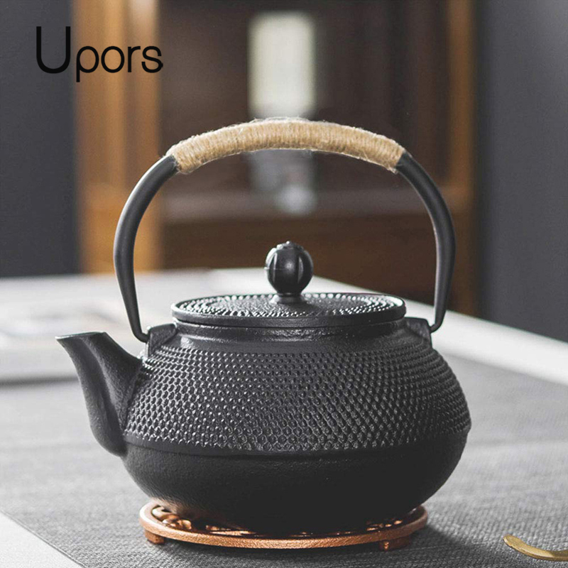Cast Iron Teapot - UPORS 日本の鉄ティーポット ステンレス鋼注入器付き 鋳鉄ティーポット ティーケトル 沸騰水ウーロン茶用