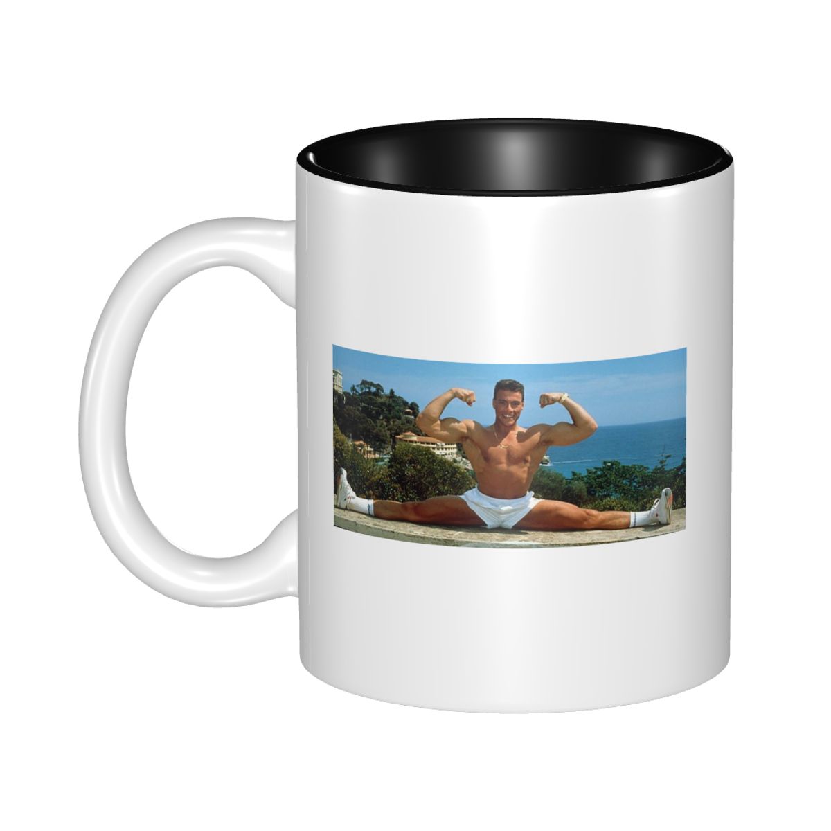 Coffee Tea Van - ジャン・クロード・ヴァン・ダム スプリッツマグ 面白いセラミックコーヒーカップ ティーカップ ミルクカップ ドリンクウェア