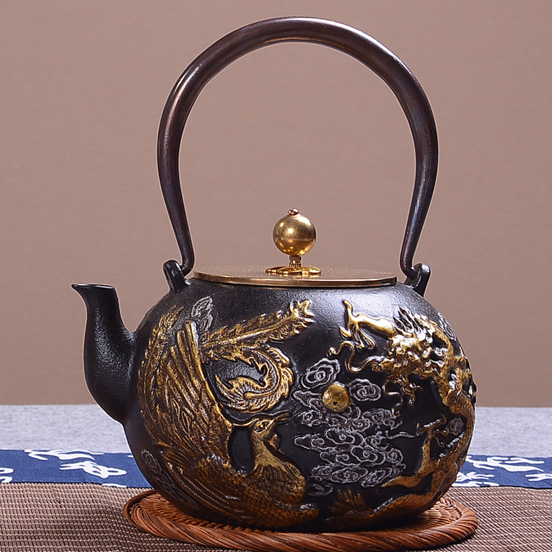 Cast Iron Teapot - 1.4 日本茶ポット 絶妙な梅と竹の塗装シリーズ 鋳鉄ケトル 沸騰水セット ポット