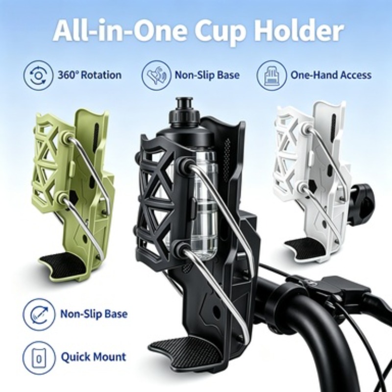 Coffee Tea For Me - クイックインストール調整可能カップホルダー360度回転式バイクハンドルバー用ウォーターコーヒーミルクティーボトルブラケット