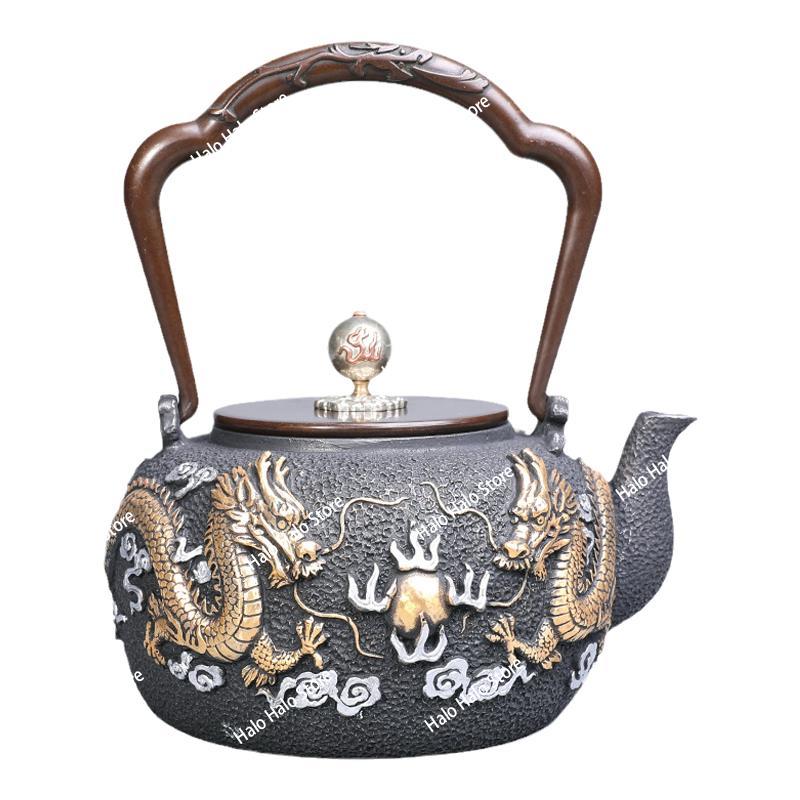Cast Iron Teapot - 双龍珠鉄鍋 日本製鋳鉄急須 レトロケトル