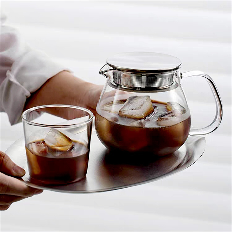 Coffee Tea Replacement - フィルターと蓋付きの透明なガラスティーポット,美しい緑のお茶の鍋,コーヒーケトル,交換用ジュエリー,日本のガラス製
