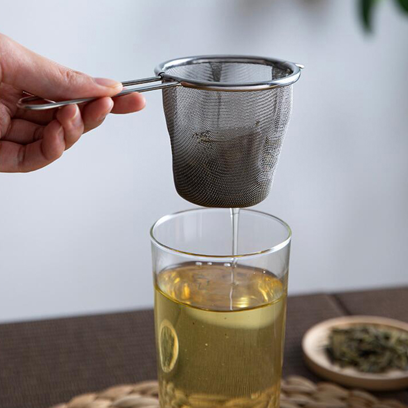 Coffee Tea Infuser - ステンレス製茶こし 再利用可能 茶漏れ防止フィルター ティーポットストレーナー シングルイヤー型 コーヒー