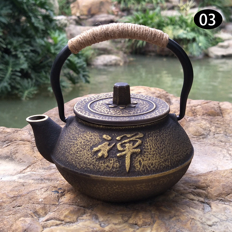 Cast Iron Teapot - 300 ミリリットルレトロ日本製鋳鉄ティーポットキッチン茶器ティーケトル沸騰水用デスクトップ装飾カンフー茶茶道