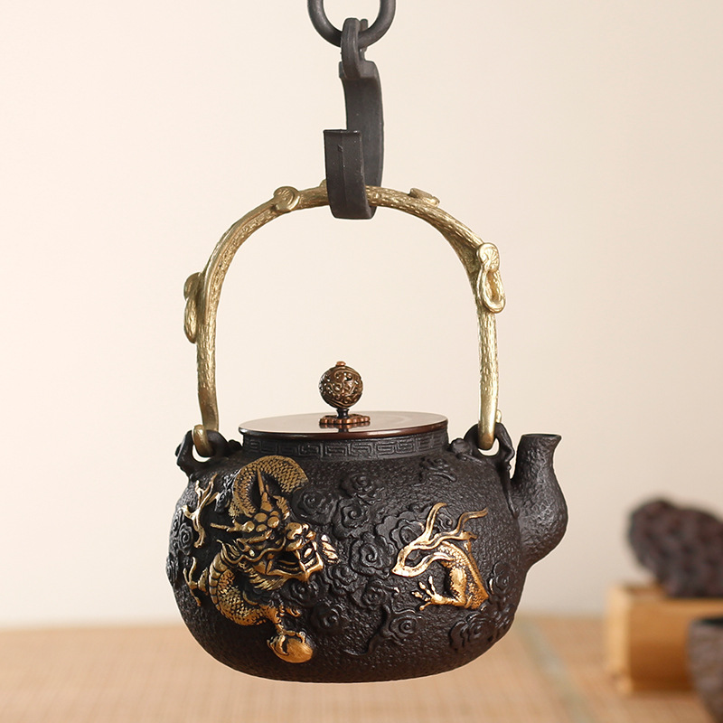 1.3L 鋳鉄製水差し/ Gongfu ティーポット、模様入 - Cast Iron Teapot のレビューと価格