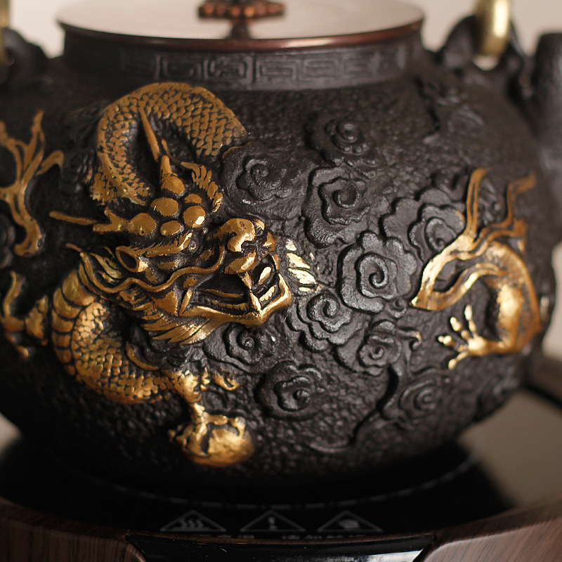 1.3L 鋳鉄製水差し/ Gongfu ティーポット、模様入 - Cast Iron Teapot のレビューと価格