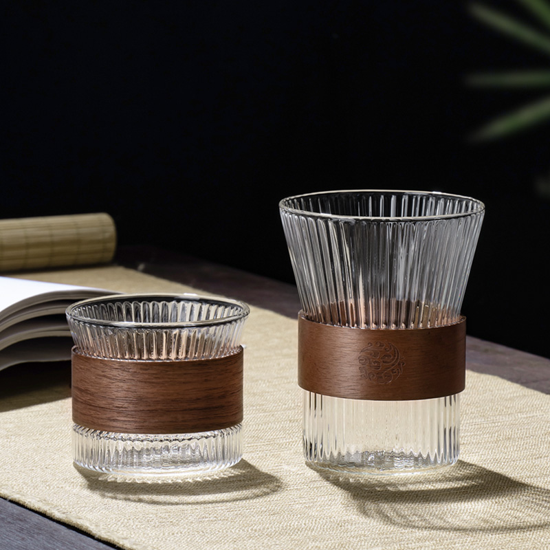 Gianxi ガラスコーヒーマグ和風クルミカップスリーブ透明 - Coffee Tea For Me のレビューと価格