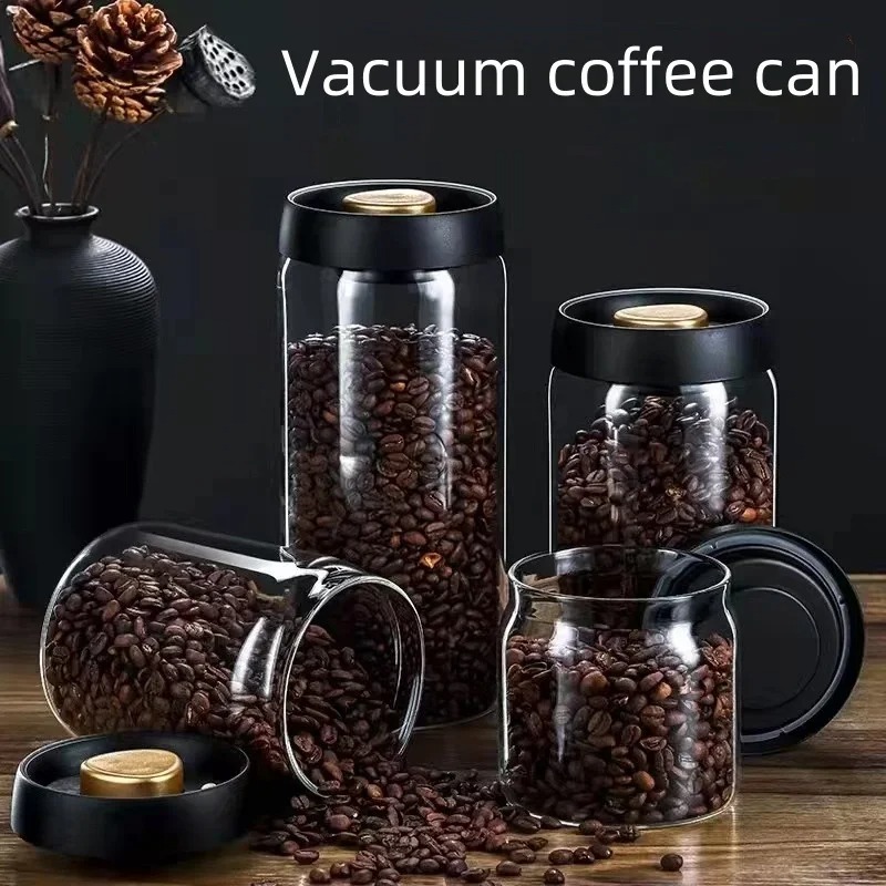 手動真空密閉コーヒージャー 高ホウケイ酸ガラス 防湿茶保存容 - Coffee Tea Box のレビューと価格