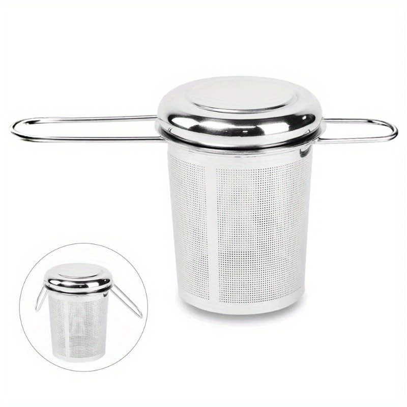 ステンレス製の茶こし、蓋付き、再利用可能なカップストレーナー - Coffee Tea Infuser のレビューと価格