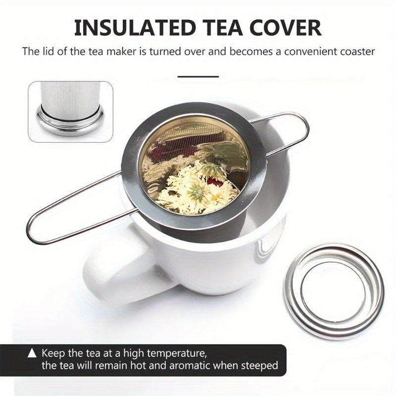 ステンレス製の茶こし、蓋付き、再利用可能なカップストレーナー - Coffee Tea Infuser のレビューと価格