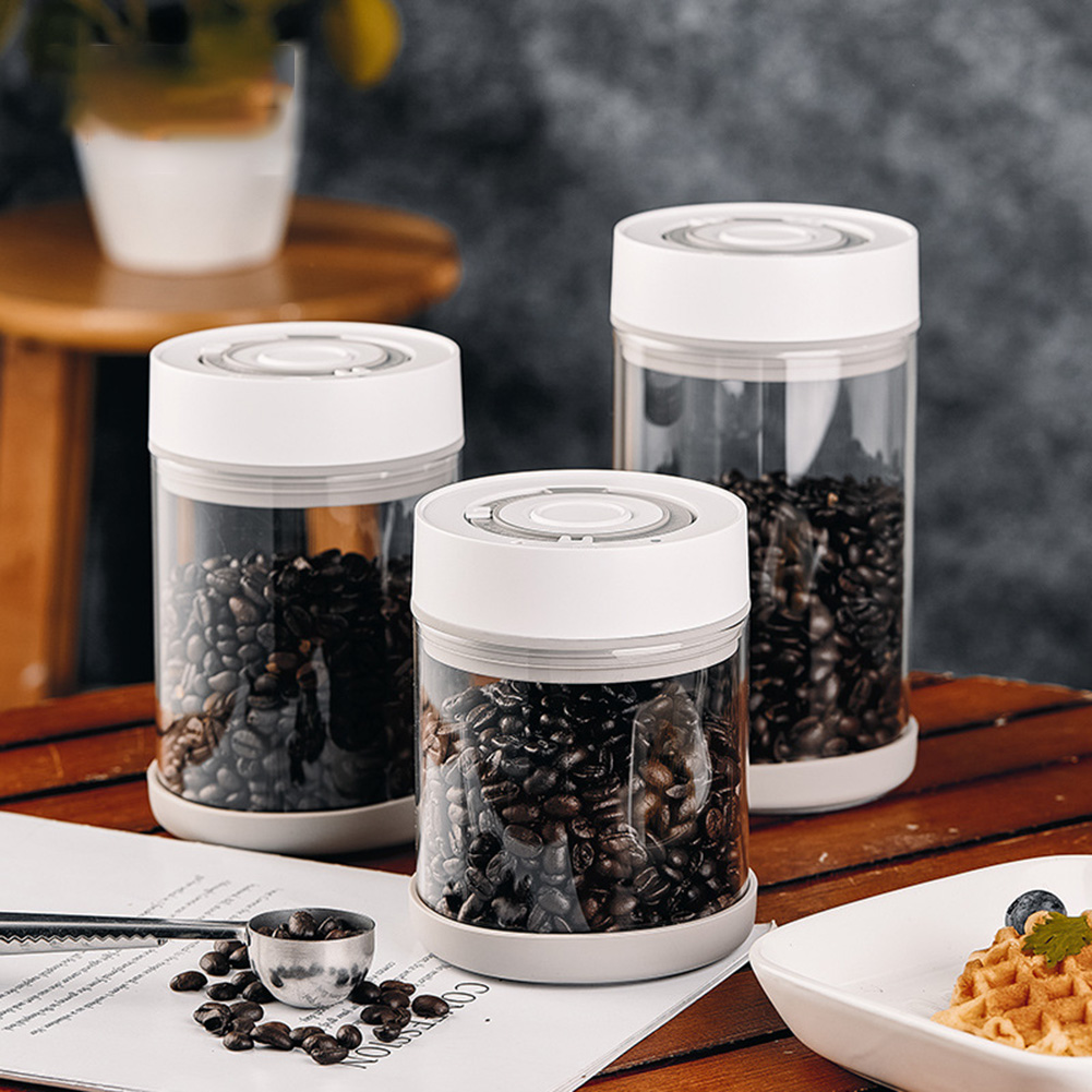 キッチン防湿ガラスコーヒー豆ジャー自動インテリジェント真空保 - Coffee Tea Box のレビューと価格