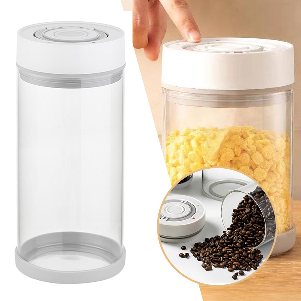 キッチン防湿ガラスコーヒー豆ジャー自動インテリジェント真空保 - Coffee Tea Box のレビューと価格