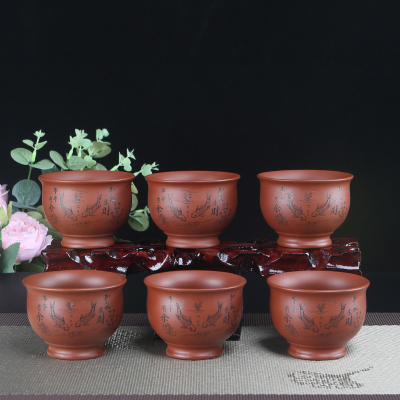中国宜興紫粘土ティーカップコーヒーカップウーロン茶手作りブテ - Coffee Tea For Me のレビューと価格