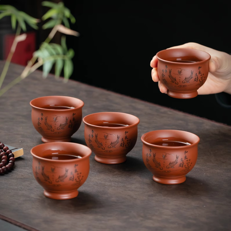 中国宜興紫粘土ティーカップコーヒーカップウーロン茶手作りブテ - Coffee Tea For Me のレビューと価格