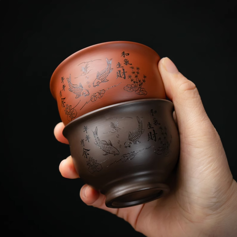 中国宜興紫粘土ティーカップコーヒーカップウーロン茶手作りブテ - Coffee Tea For Me のレビューと価格