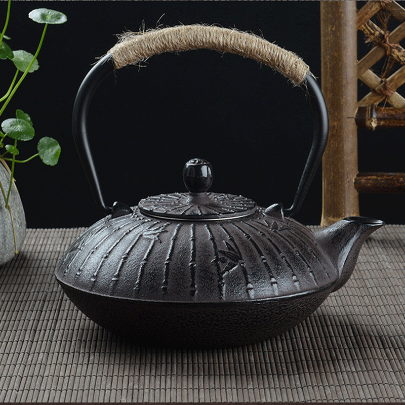 レトロ900ml鋳鉄製ティーポット 日本製鉄瓶 黒色金属製茶 - Cast Iron Teapot のレビューと価格