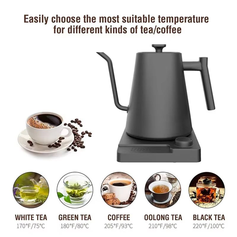 ABKL-グースネック電気ケトル、正確な温度制御機能付き、コ - Coffee Tea Uk のレビューと価格