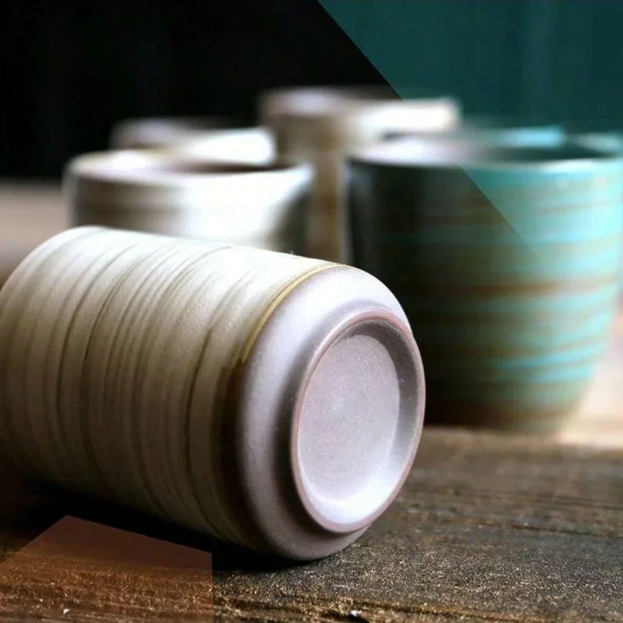 手描きのクラックル釉ストーンウェアマグ、ヴィンテージアジアン - Coffee Tea For Me のレビューと価格