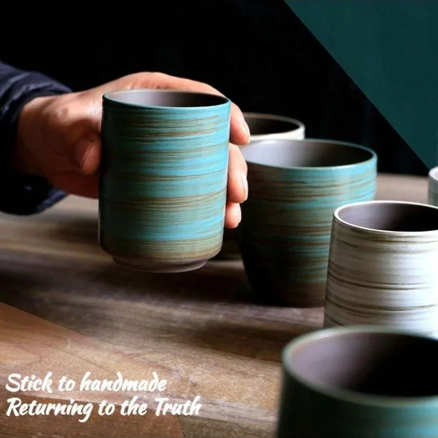 手描きのクラックル釉ストーンウェアマグ、ヴィンテージアジアン - Coffee Tea For Me のレビューと価格