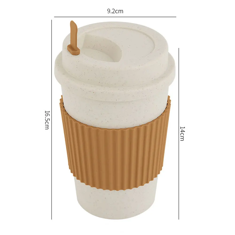 450 ミリリットルコーヒーカップ蓋付き小麦ストロー再利用可 - Coffee Tea For Me のレビューと価格