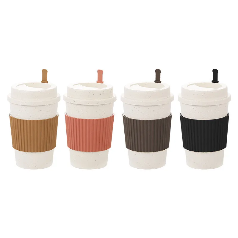 450 ミリリットルコーヒーカップ蓋付き小麦ストロー再利用可 - Coffee Tea For Me のレビューと価格