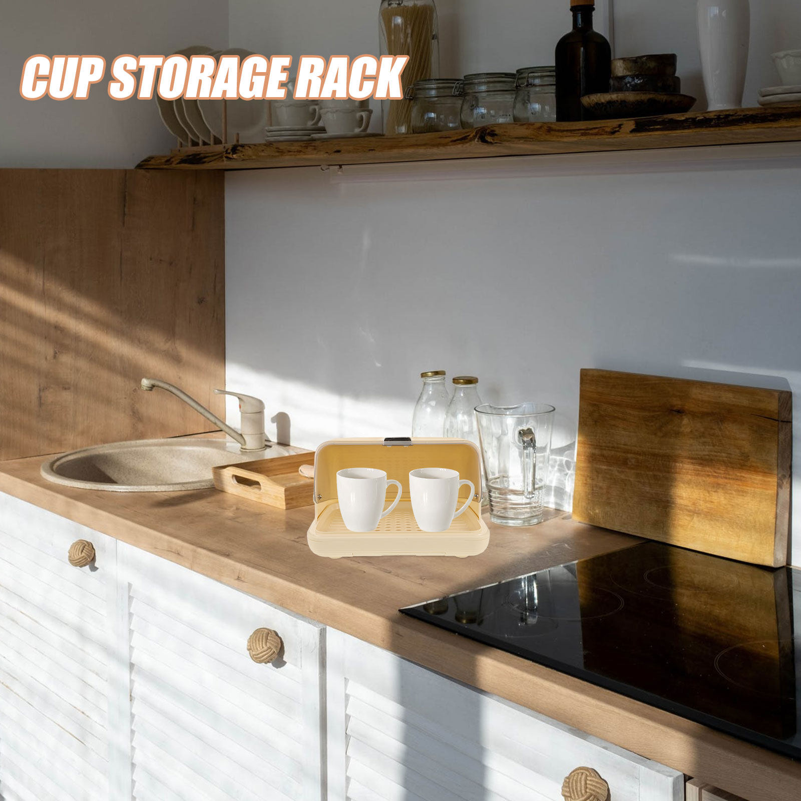 カップ収納オーガナイザーボックス デスクトップカップラック  - Coffee Tea Box のレビューと価格