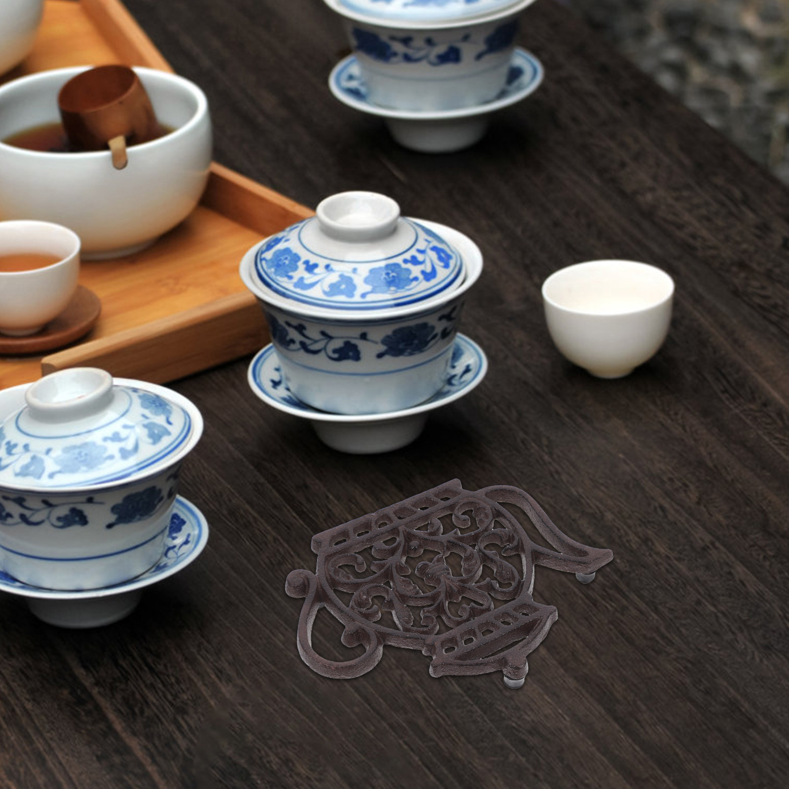 ティーポット型の鋳鉄製鍋敷き、キッチンのダイニングテーブル用 - Cast Iron Teapot のレビューと価格